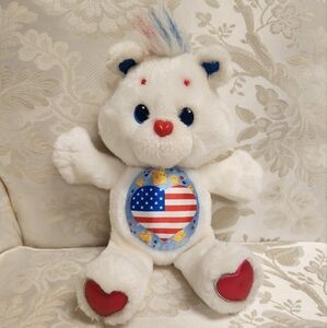 Vintage Care Bear Kenner Proud Heart Plush Stuffed Animal Environmental